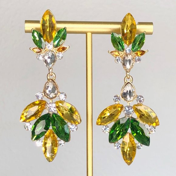 Beautiful Zircon Leaf Earrings